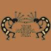 "Double Kokopelli"
Design 04--Center Chest Placement
Design 05--Front Left Chest Placement
Color--Cinnamon
Price--$17.95

Click:  "Close (X)" button at the right to exit this screen or "Prev/Next" buttons at the top to view other colors